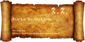 Kurta Krisztina névjegykártya